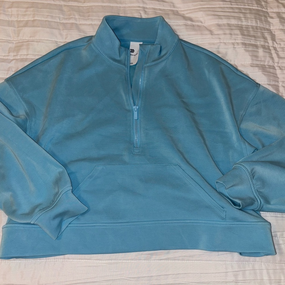 Light Blue Quarter-Zip Pullover Buttery Soft!